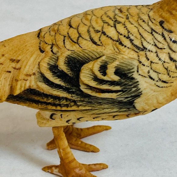 Pheasant Bird Carving ? IBJ or TBJ ? Feels like Resin Painted one claw flawed - Picture 11 of 13